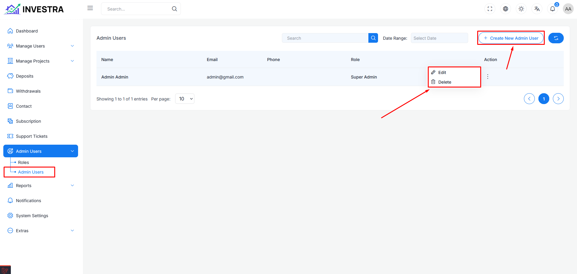Admin Management
