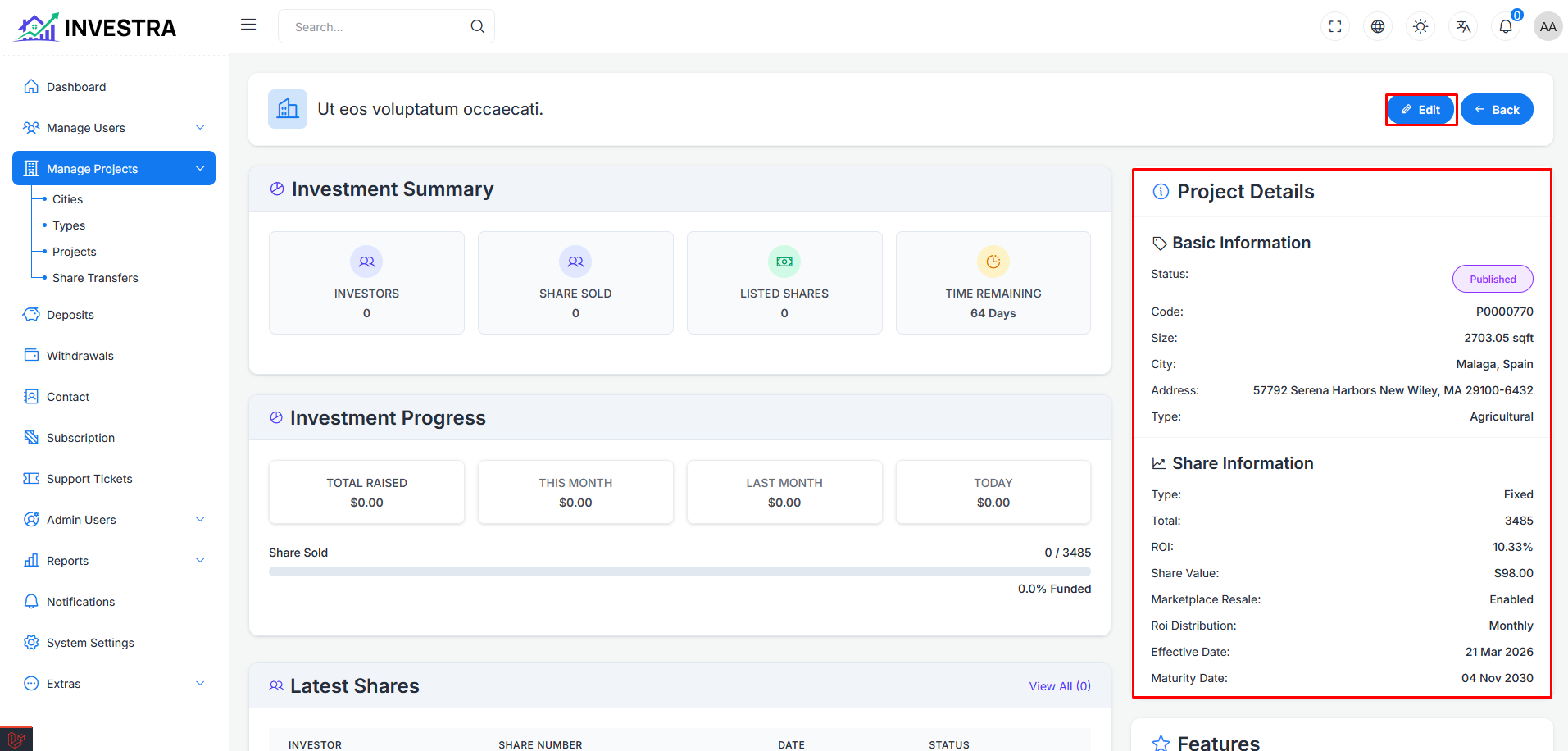 Project Details - Overview
