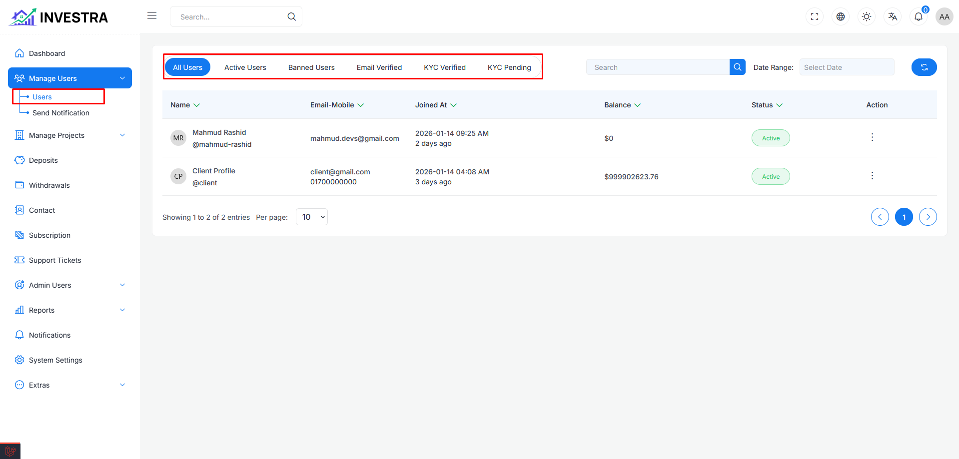User Management
